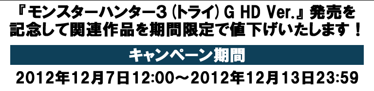 モンスターハンター３(トライ)G HD Ver. 発売記念キャンペーン
